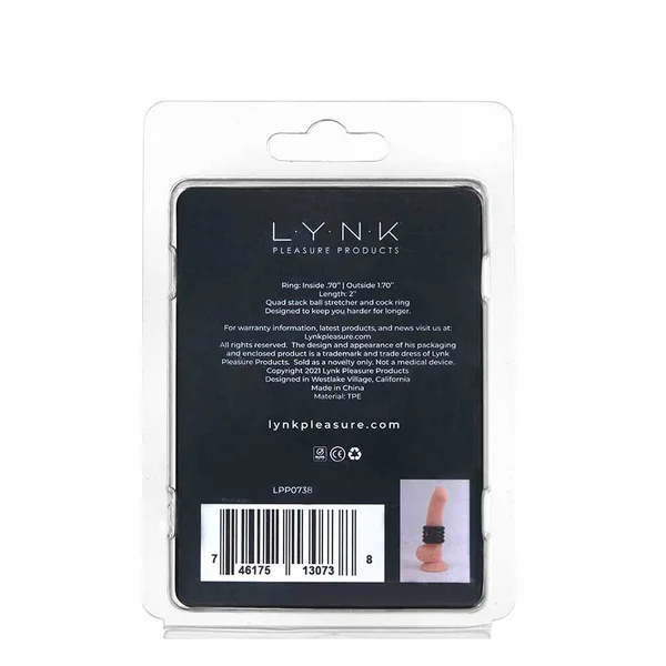 The Stack 2 Inch Ball Stretcher & Cock Ring in Black by Lynk Pleasure — image 7 of 7