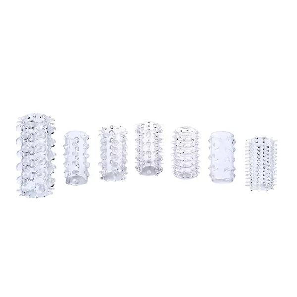 7x Girth Enhancer Textured Penis Sleeve Set by Lynk Pleasure | Clear — image 3 of 6