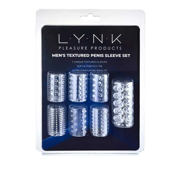 7x Girth Enhancer Textured Penis Sleeve Set by Lynk Pleasure | Clear — image 6 of 6