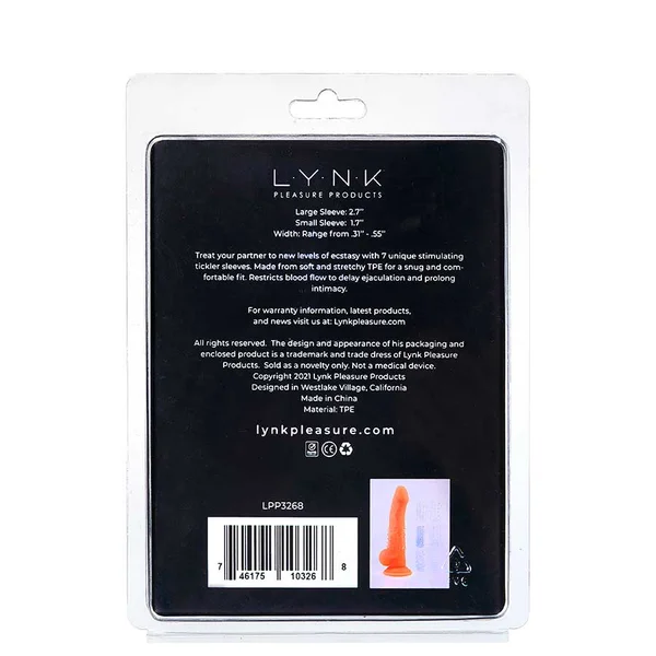 7x Girth Enhancer Textured Penis Sleeve Set by Lynk Pleasure | Clear — image 5 of 6