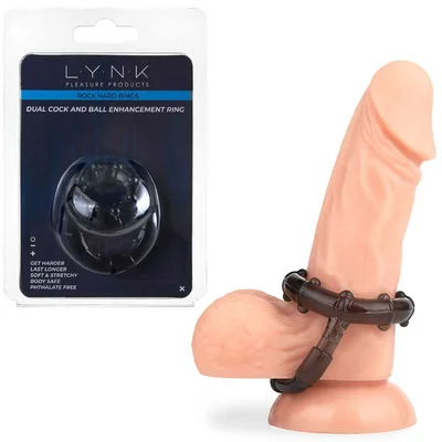Dual Cock and Ball Enhancement Ring by Lynk Pleasure Cock Ring Ball Sling