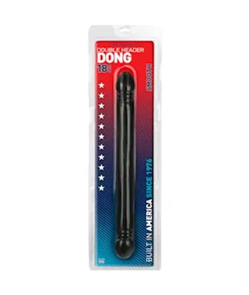 Double Header Dildo 18 Inch Smooth - Black — image 5 of 5