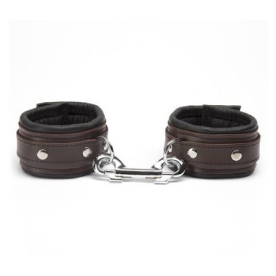 Black leather ankle cuffs
