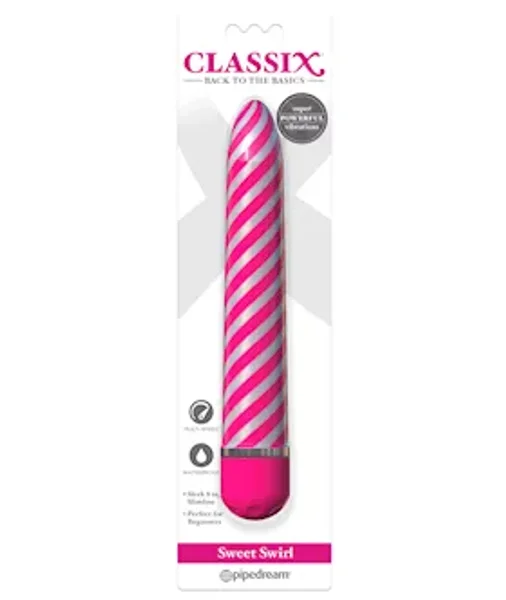 Classix Sweet Swirl Vibrator - Pink - 8 Inch — image 6 of 6