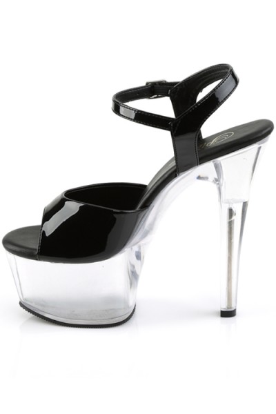 Pleaser Aspire 6" Clear & Patent Platforrm Sandal