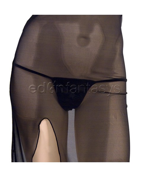 Satin and mesh empire gown set