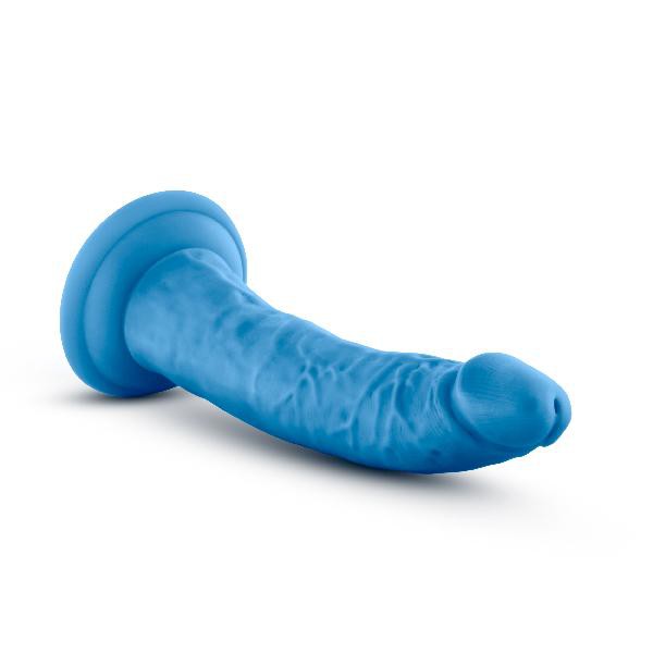 Neo Elite 7.5in Silicone Dual Density Cock Neon Blue — image 4 of 6
