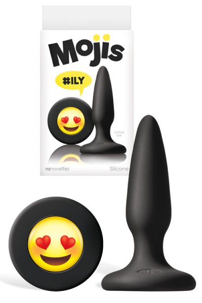 nsnovelties Emoji 3.4" Silicone Smiling Face with Heart Eyes Butt Plug