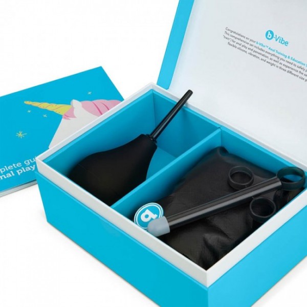 B-Vibe Anal Education Silicone Butt Plugs & Douche Set (7 Pce)