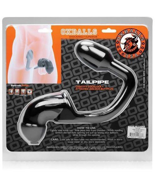Oxballs Tailpipe Chastity CockLock & Asslock Butt Plug