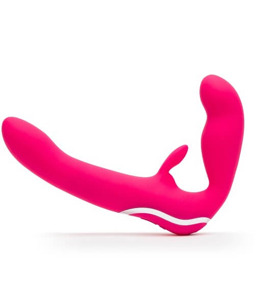 Happy Rabbit Rechargeable Vibrating Strapless Strap On Pink