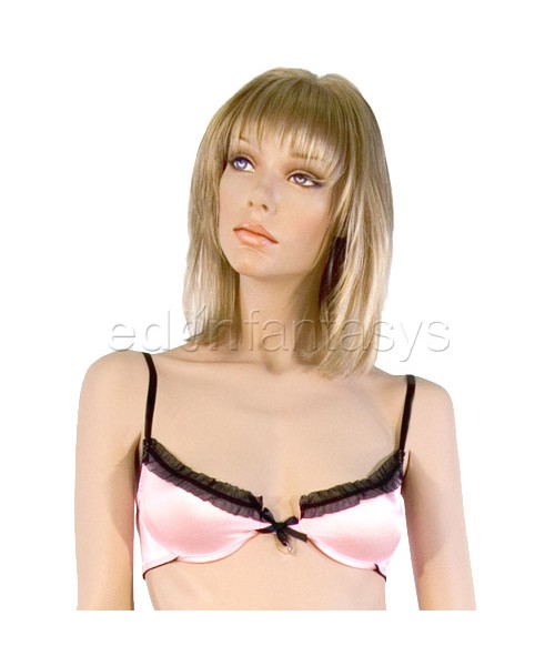 Lace trimmed demi cup bra set
