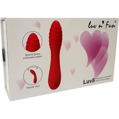 Luv5 Rechargeable Ribbed Vibrator Pink