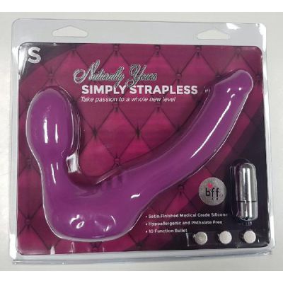 Strapless Strap On Vibrating Silicone S Purple