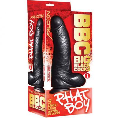 BBC Big Black Cock Balls 10 Girthy w Suction Cup