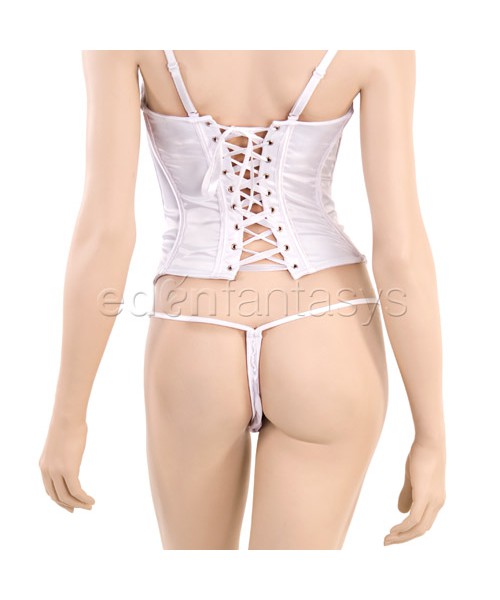 Sequin seduction corset and g-string