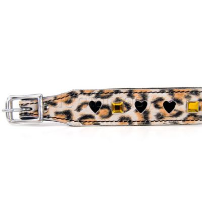 Leopard bling collar