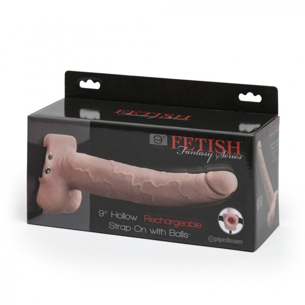 Fetish Fantasy Hollow 10 Function Vibrating Strap-On 9 Inch