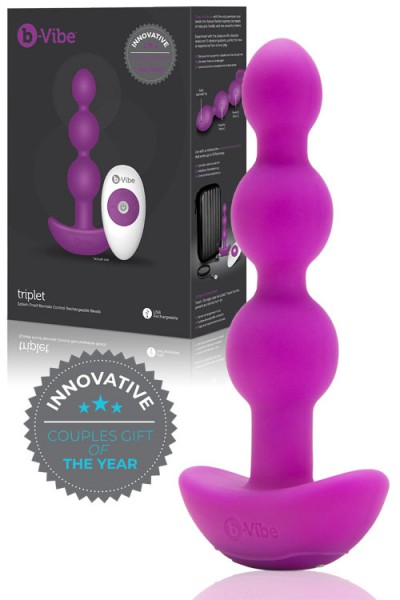 B-Vibe Vibrating Silicone 5.4" Anal Beads with Remote