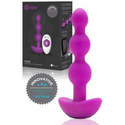 B Vibe Vibrating Silicone 5 4 Anal Beads with Remote