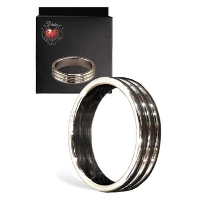 Desir 2 Stainless Steel Cock Ring with Decorative Ridges