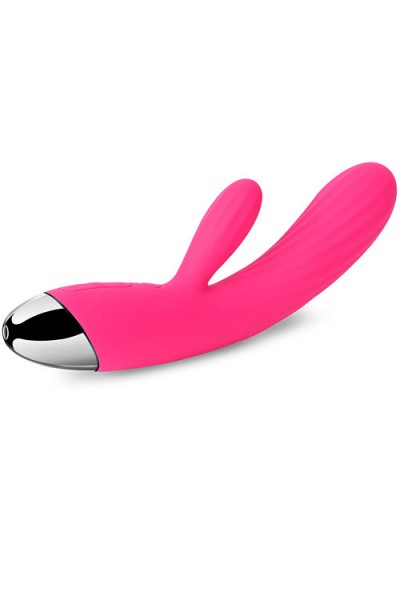 Svakom 7.5" Ribbed Silicone Rabbit Vibrator with Heating Function
