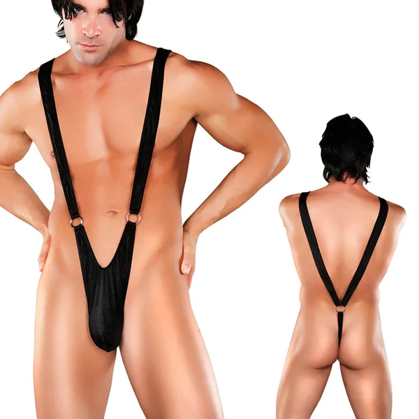 Male Power Nylon Lycra Sling With Rings Black S/M — image 11 of 11