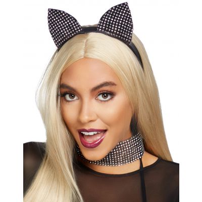 Leg Avenue Rhinestone Cat Set