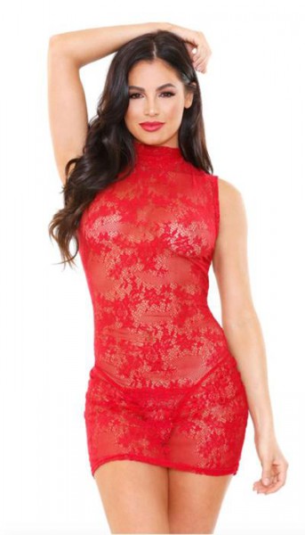 Ariel High Neck Lace Dress & G-String