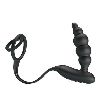 Vibrating penis sleeve with plug