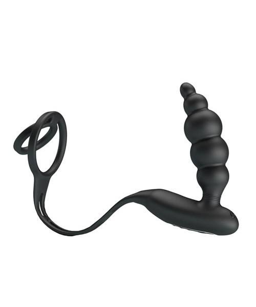 Vibrating penis sleeve with plug