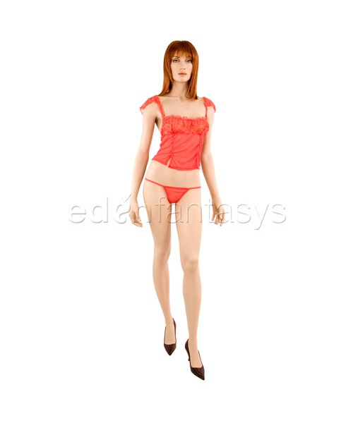 Coral lace cami set