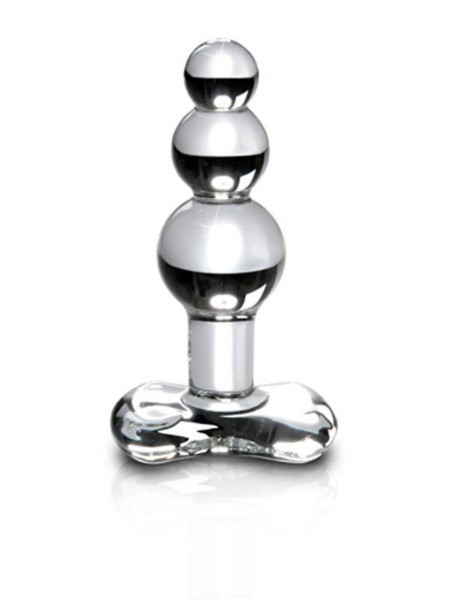 Icicles No 47 Beaded Glass Butt Plug with T-Bar Base