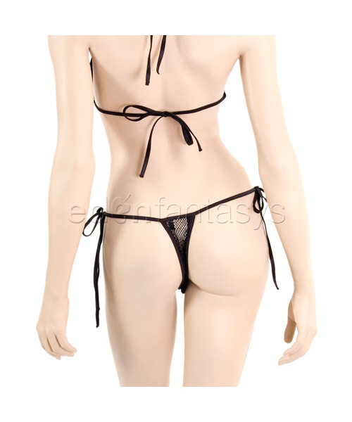Fishnet peek-a-boo teddy set