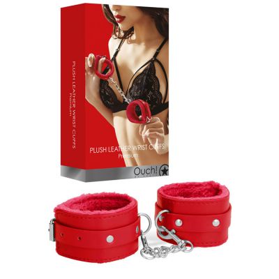OUCH Faux Fur Leather Handcuffs