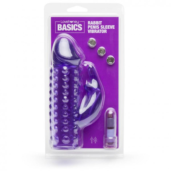 BASICS Vibrating Penis Sleeve with Clitoral Rabbit Vibrator