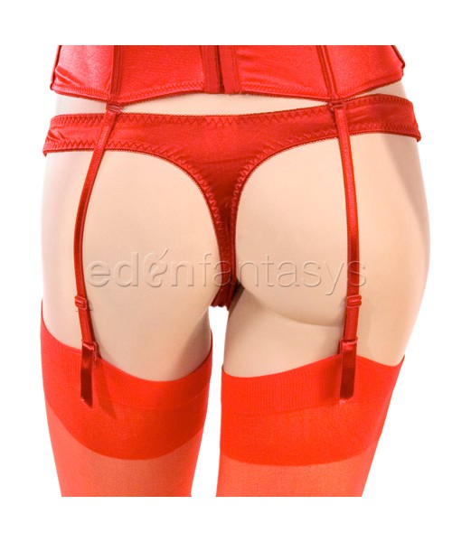 Red rose satin corset set