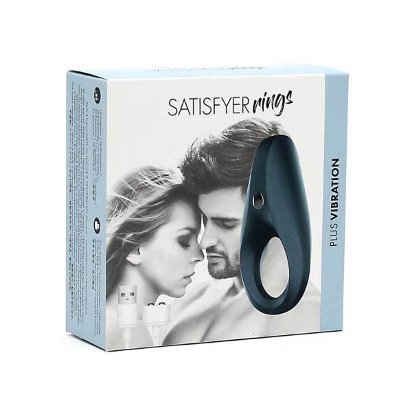 Satisfyer Plus Vibration Blue Silicone Cock Ring Couples Rechargeable Sex Toy