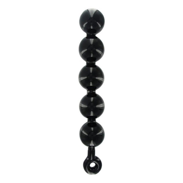 Huge Black Anal Beads with Safety Loop | Massive 67 mm Balls