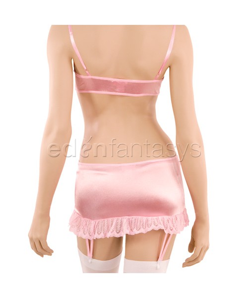 Satin bra and skirt set