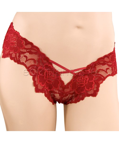 Lace halter top with thong