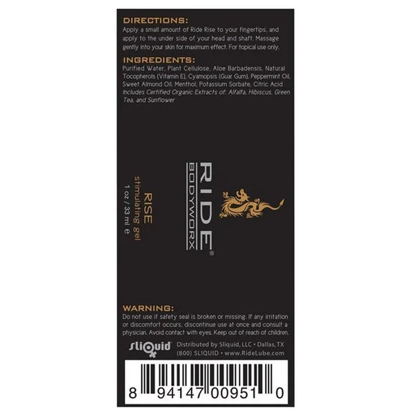 Sliquid Ride Bodyworx Rise Men's Stimulating Gel — image 10 of 10