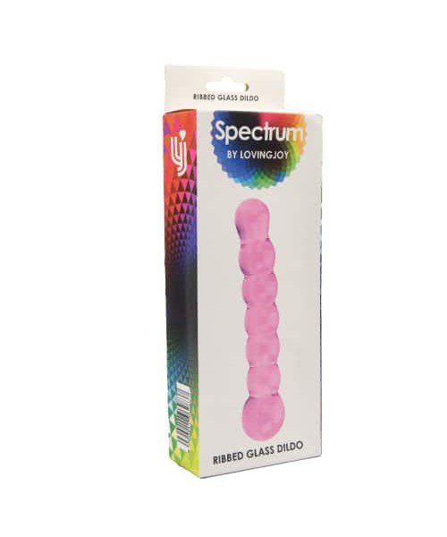Spectrum Ribbed Glass Dildo
