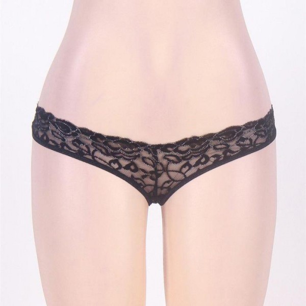 Crotchless Lace Cage Back Panty - Three Sizes Available