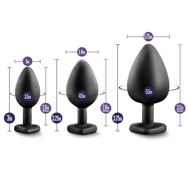 Luxe Bling Plugs Silicone Butt Plug Training Kit with White Gems — image 9 of 20