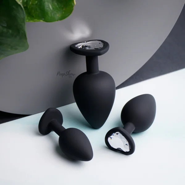 Luxe Bling Plugs Silicone Butt Plug Training Kit with White Gems — image 13 of 20