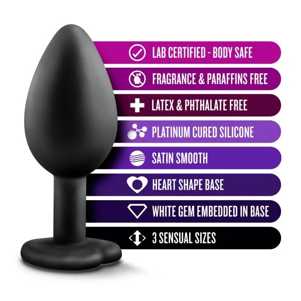 Luxe Bling Plugs Silicone Butt Plug Training Kit with White Gems — image 12 of 20