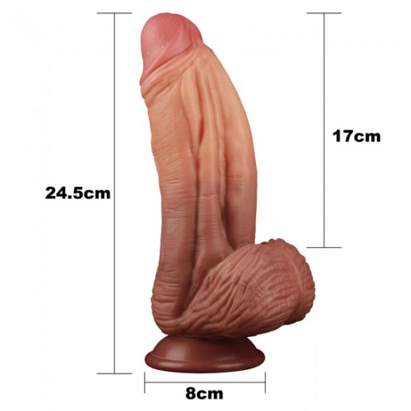 Nature Cock - Thick 10 Inch Dual Layer Silicone Dildo