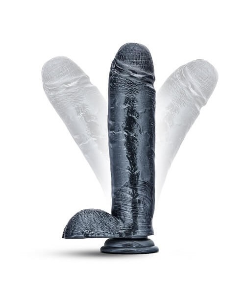 Jet Raven Carbon 10.5 Inch Metallic Black Realistic Dildo — image 5 of 5