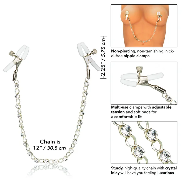 CalExotics Nipple Play Nipple Clamps with Crystal Chain — image 20 of 23